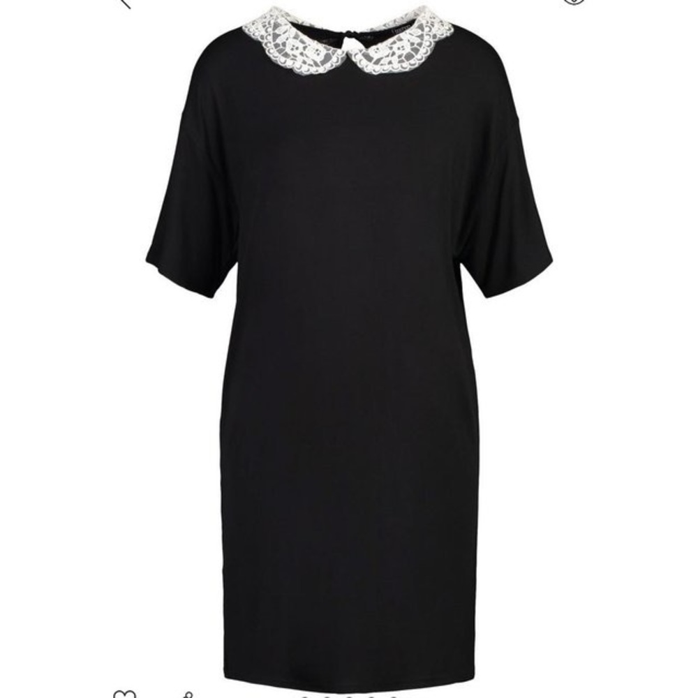 Boohoo Lace Collar Shift Dress